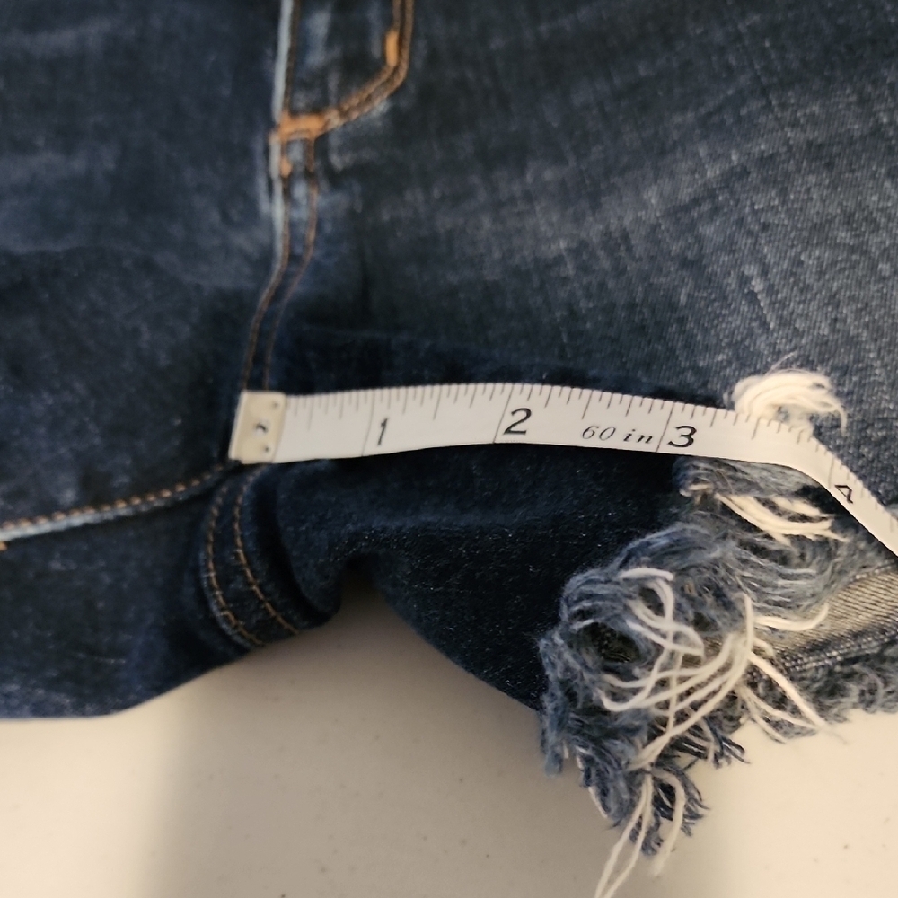 Universal Thread Blue Distressed Denim Cut-Offs - Picture 5 of 7